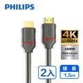 PHILIPS 飛利浦 1.5m HDMI 2.0 影音傳輸線-兩入組 SWV5613G/00-2