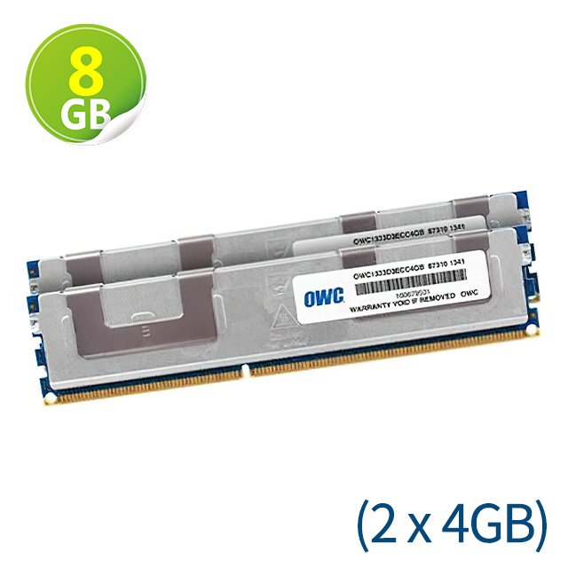 8GB (4GB x2) OWC Memory PC3-10600 DDR3 ECC 1333MHz Mac Pro 2009-2012 升級方案