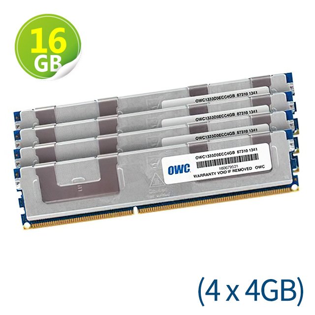 16GB (4GB x4) OWC Memory PC3-10600 DDR3 ECC 1333MHz Mac Pro 2009-2012 升級方案