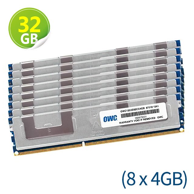 32GB (4GB x8) OWC Memory PC3-10600 DDR3 ECC 1333MHz Mac Pro 2009-2012 升級方案