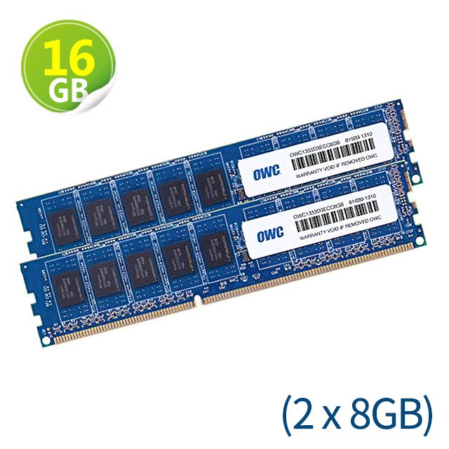 16GB (8GB x2) OWC Memory PC3-10600 DDR3 ECC 1333MHz Mac Pro 2009-2012 升級方案