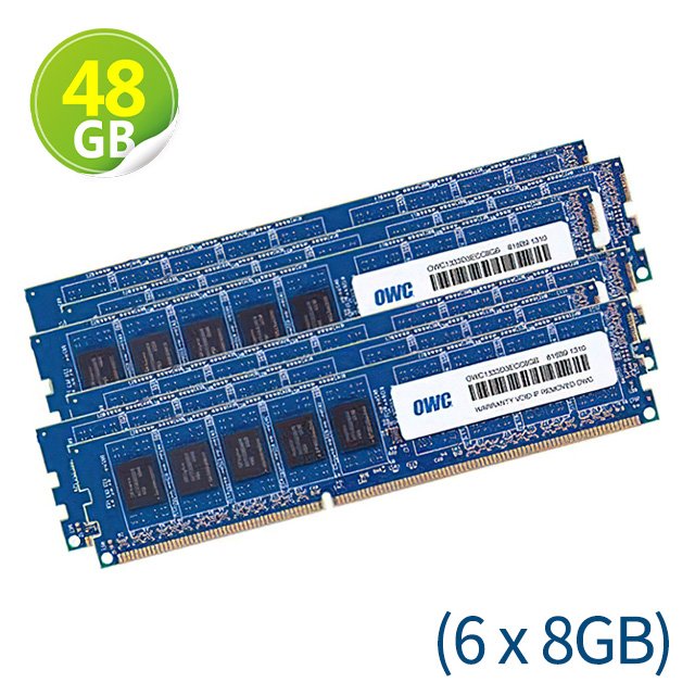 48GB (8GB x6) OWC Memory PC3-10600 DDR3 ECC 1333MHz Mac Pro 2009-2012 升級方案