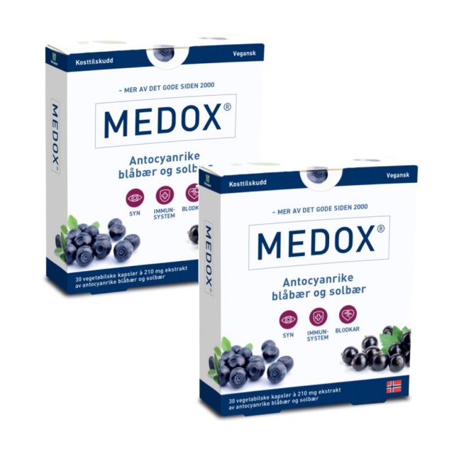 【MEDOX 莓達斯藍莓花青素膠囊】 挪威原裝進口 兩盒優惠組合