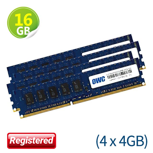 16GB (4GB x4) OWC Memory PC3-10600 DDR3 ECC-REG 1333MHz Mac Pro 2009年初~2012年中
