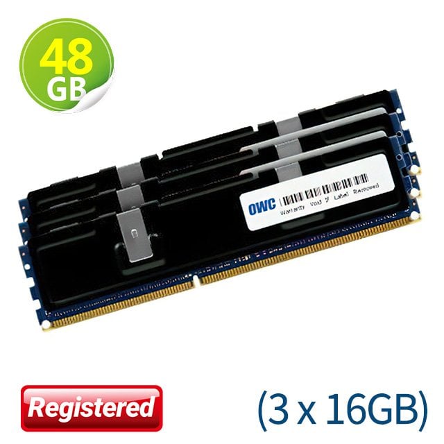 48GB (16GB x3) OWC Memory PC3-10600 DDR3 ECC-REG 1333MHz Mac Pro 2009年初~2012年中