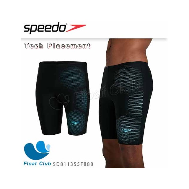 【SPEEDO】男運動及膝泳褲 Tech Placement 黑藍 SD811355F888 原價1680元