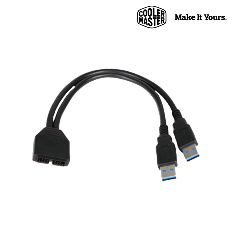 Coolermaster 酷碼 3002 USB 3.0 19針 轉 USB 3.0 Type-A 2埠 轉接頭 RA-USB-3002-IN