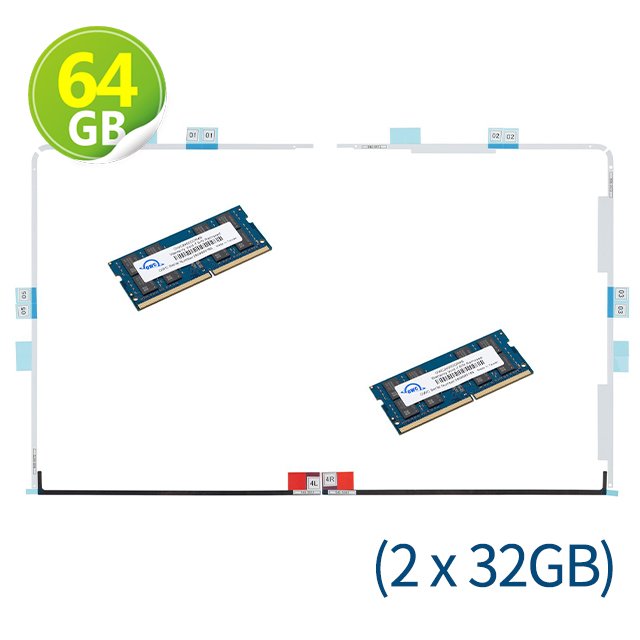 64GB (32GB x2) Memory 升級套件 2666MHz DDR4 SO-DIMM PC4-21300 適用於 21.5 英寸 2019 年初 iMac