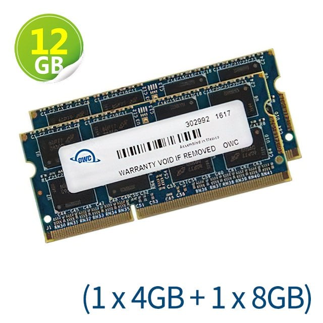 12GB (4GB+8GB) OWC Memory 1866MHz DDR3L SO-DIMM PC-14900 204Pin 適用於 iMac 27吋 5K Display (2015年末)