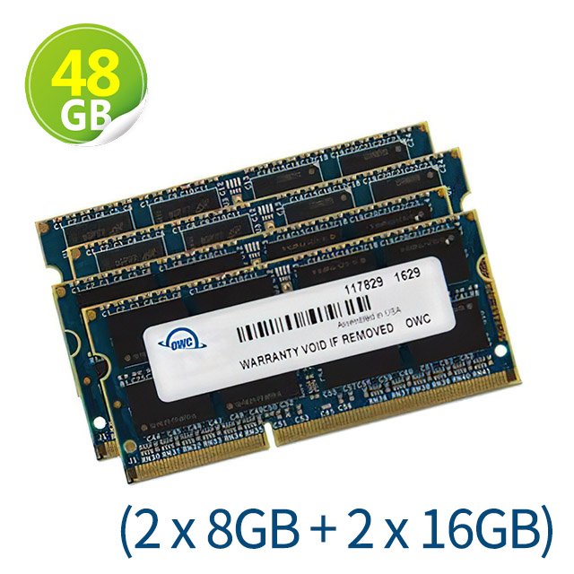 48GB (8GB x2 + 16GB x2) OWC Memory 1866MHz DDR3L SO-DIMM PC-14900 204Pin 適用於 iMac 27吋 5K Display (2015年末)