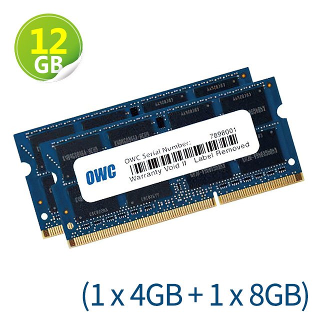 12GB (4GB+8GB) OWC Memory 1333MHz DDR3 SO-DIMM PC10600 204Pin Mac 電腦升級解決方案