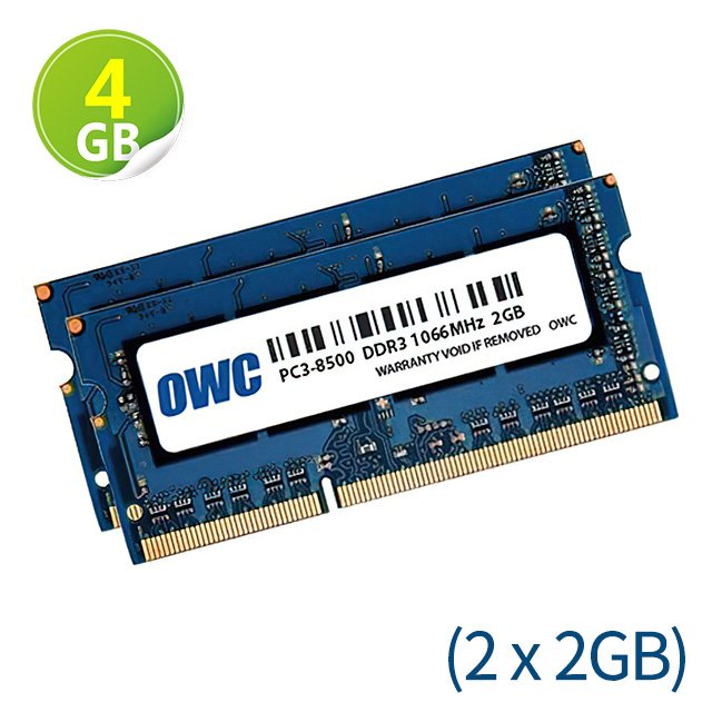4GB (2GB x2) OWC Memory 1066MHz DDR3 SO-DIMM PC8500 204Pin Mac 電腦升級解決方案