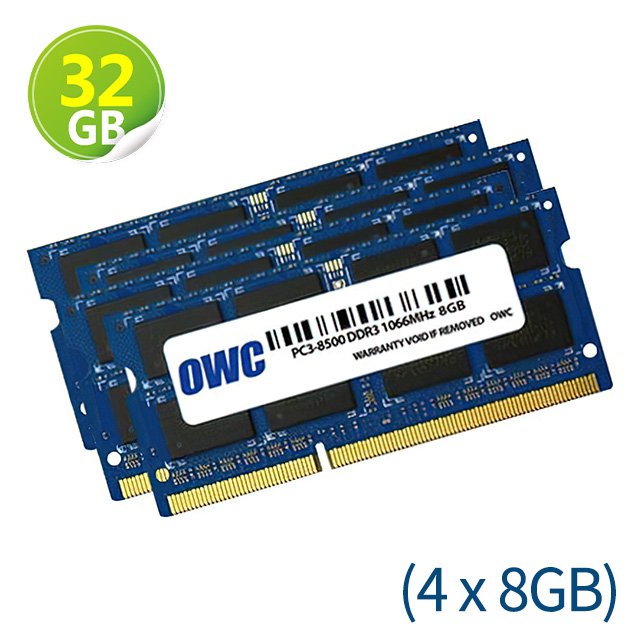 32GB (8GB x4) OWC Memory 1066MHz DDR3 SO-DIMM PC8500 204Pin 適用於 iMac 2009
