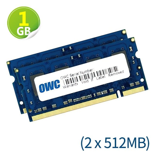 1GB (512MB x2) OWC Memory PC2-5300 DDR2 667MHz Mac 升級解決方案