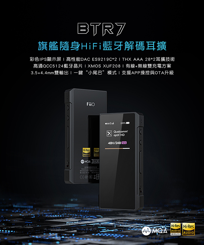 志達電子FIIO BTR7 旗艦隨身Hi-Fi藍牙音樂接收器- 志達電子精品專賣