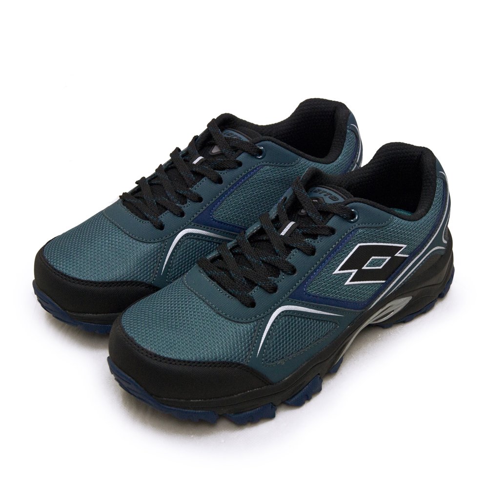 【LOTTO】專業防潑水郊山越野跑鞋 CROSS RUN 跨越叢林系列 藍黑 6196 男