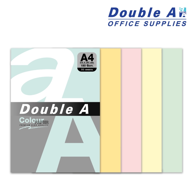 Double A A4 80gsm 5色入彩色影印紙50入(彩虹包) DA190