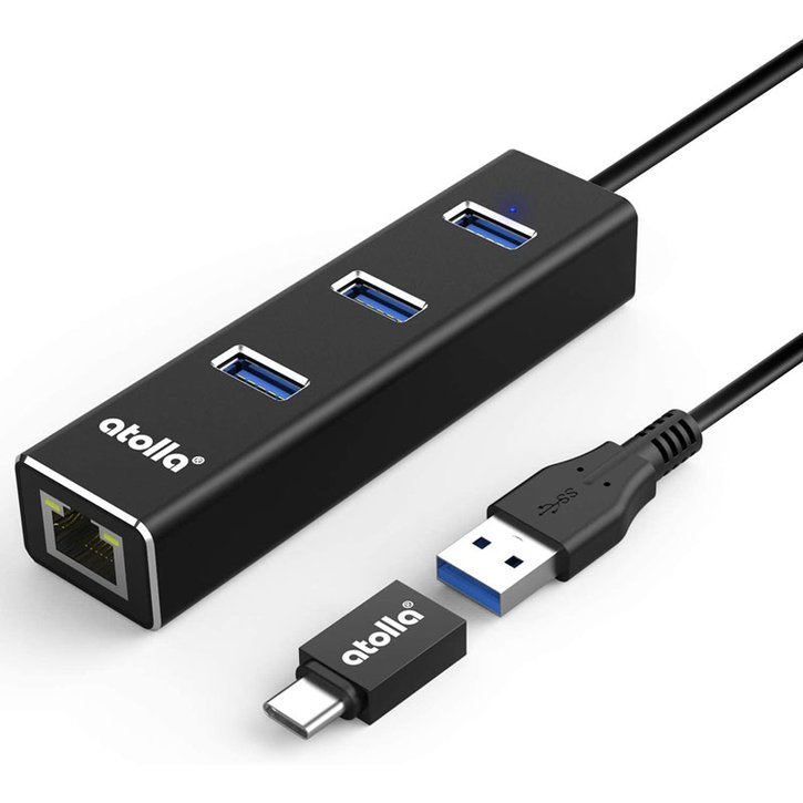 [3美國直購] 3 USB 3.0 Hub 轉接器 含 Ethernet RJ45 / USB A 轉 C 轉接頭 Adapter 1000Mbps