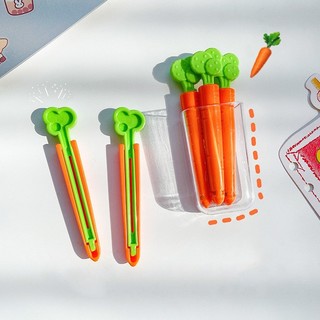 【CHL】創意 胡蘿蔔造型 夾子 冰箱貼 磁力盒裝 密封夾 可愛 多用途 零食封口夾