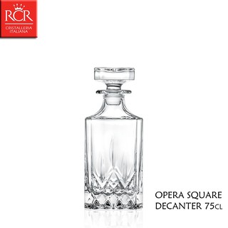 義大利RCR Opera 方形水晶雕花酒瓶 750mL 酒樽 水晶玻璃 酒器 床頭瓶