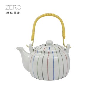原點居家 日式線條系列 日式茶壺 陶瓷茶壺(附濾網)