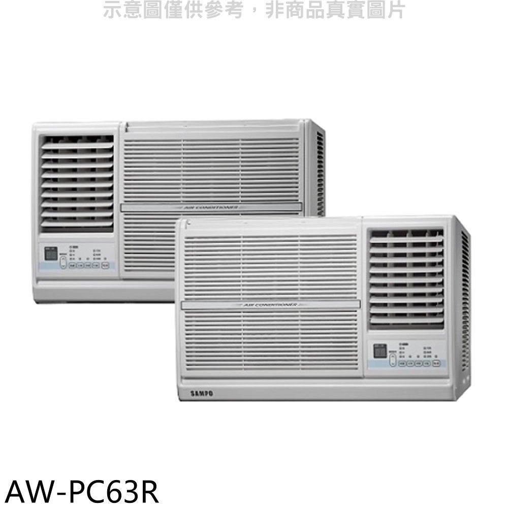《可議價》聲寶【AW-PC63R】定頻右吹窗型冷氣(含標準安裝)(全聯禮券3000元)