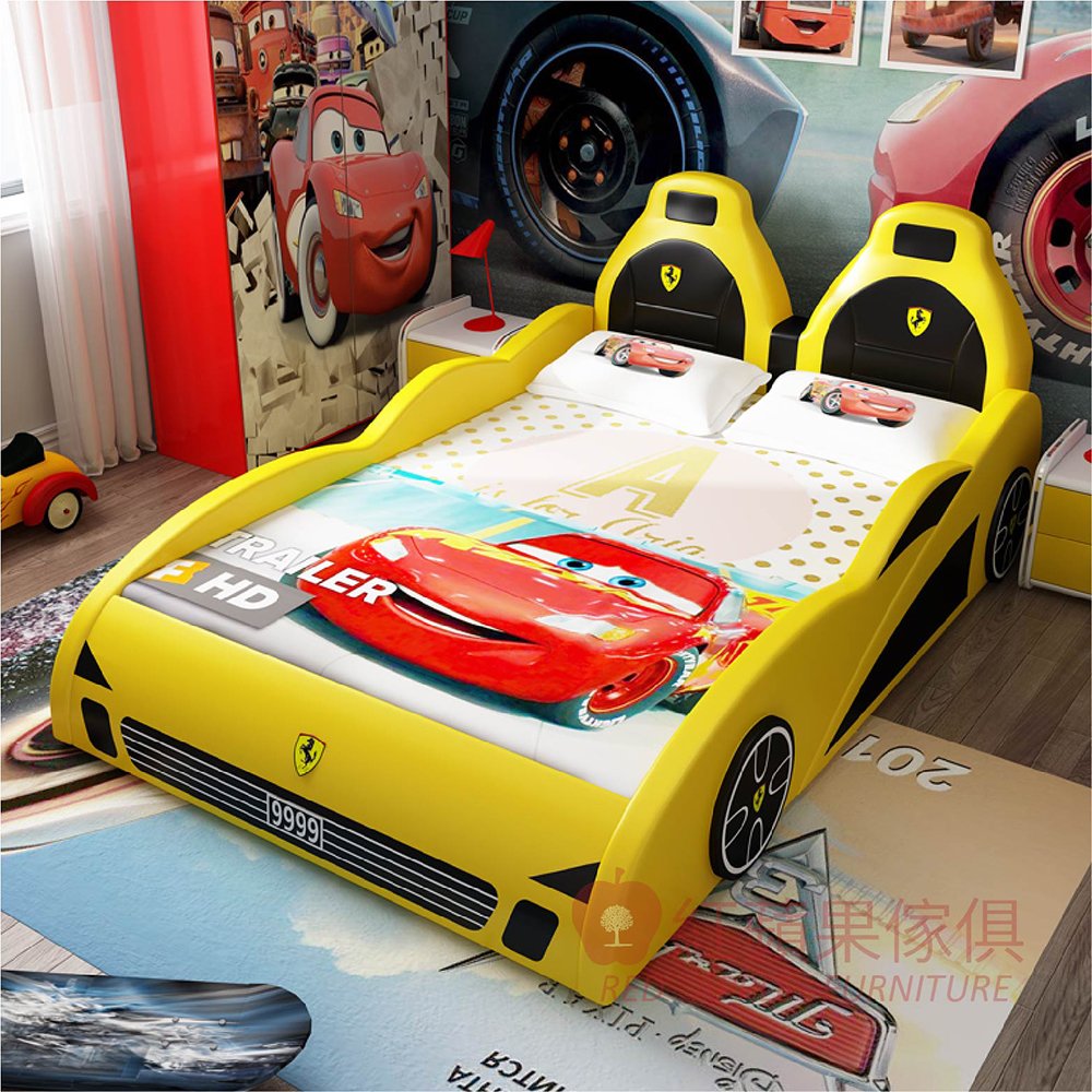 [紅蘋果傢俱] 跑車系列 JYS-018床架 跑車床 造型床 兒童床 跑車型床 軟包床 賽車床 超跑床