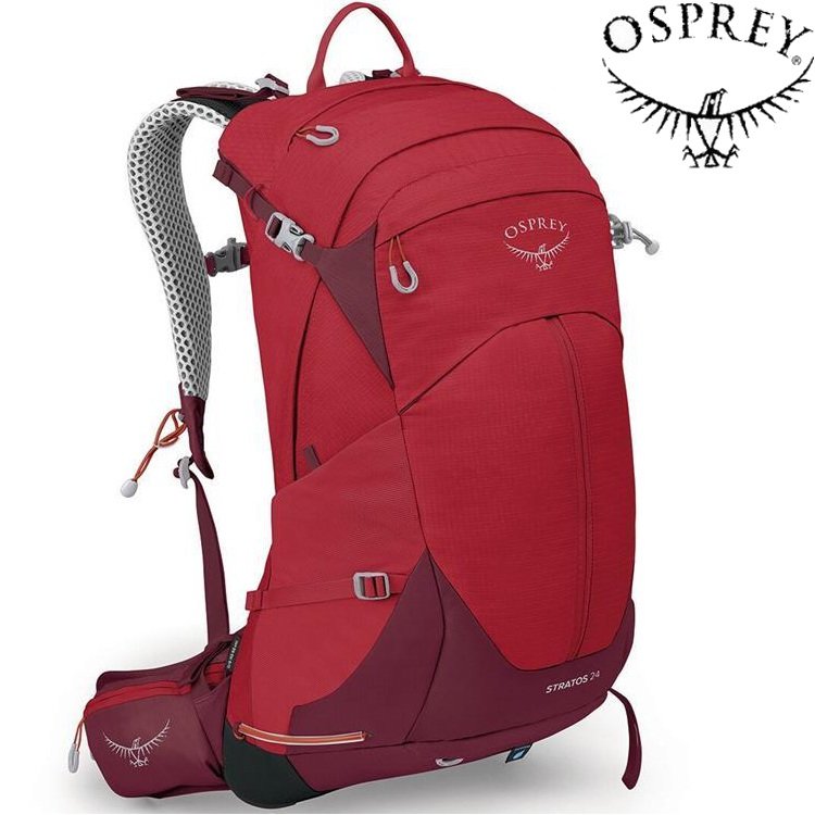 osprey stratos 24 男款 透氣網背登山背包 聖誕紅 poinsettia red