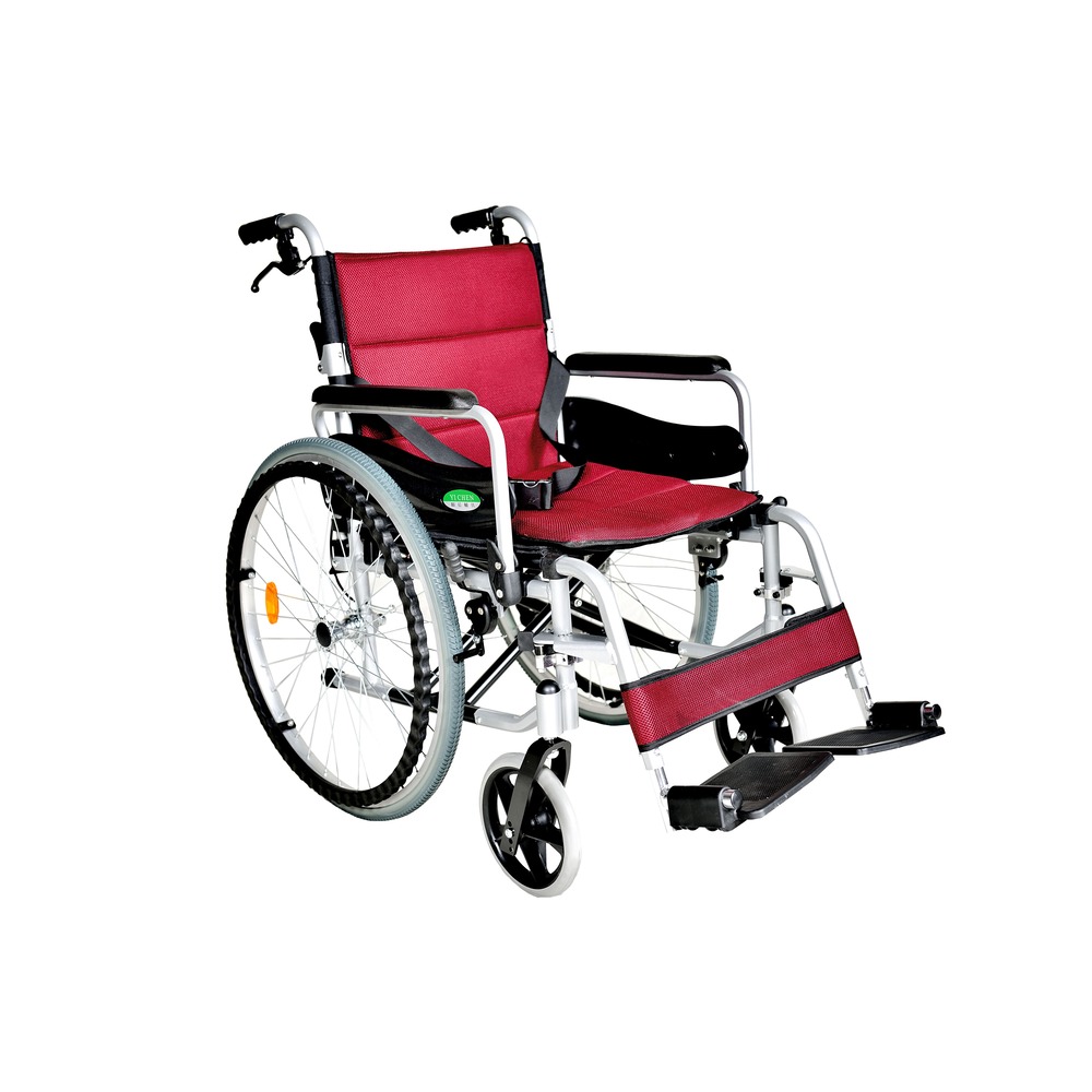 頤辰 鋁合金輪椅 yc 925 2 大輪 輪椅 b 款 + 附加 a 功能補助 可拆掀扶手、可拆腳靠