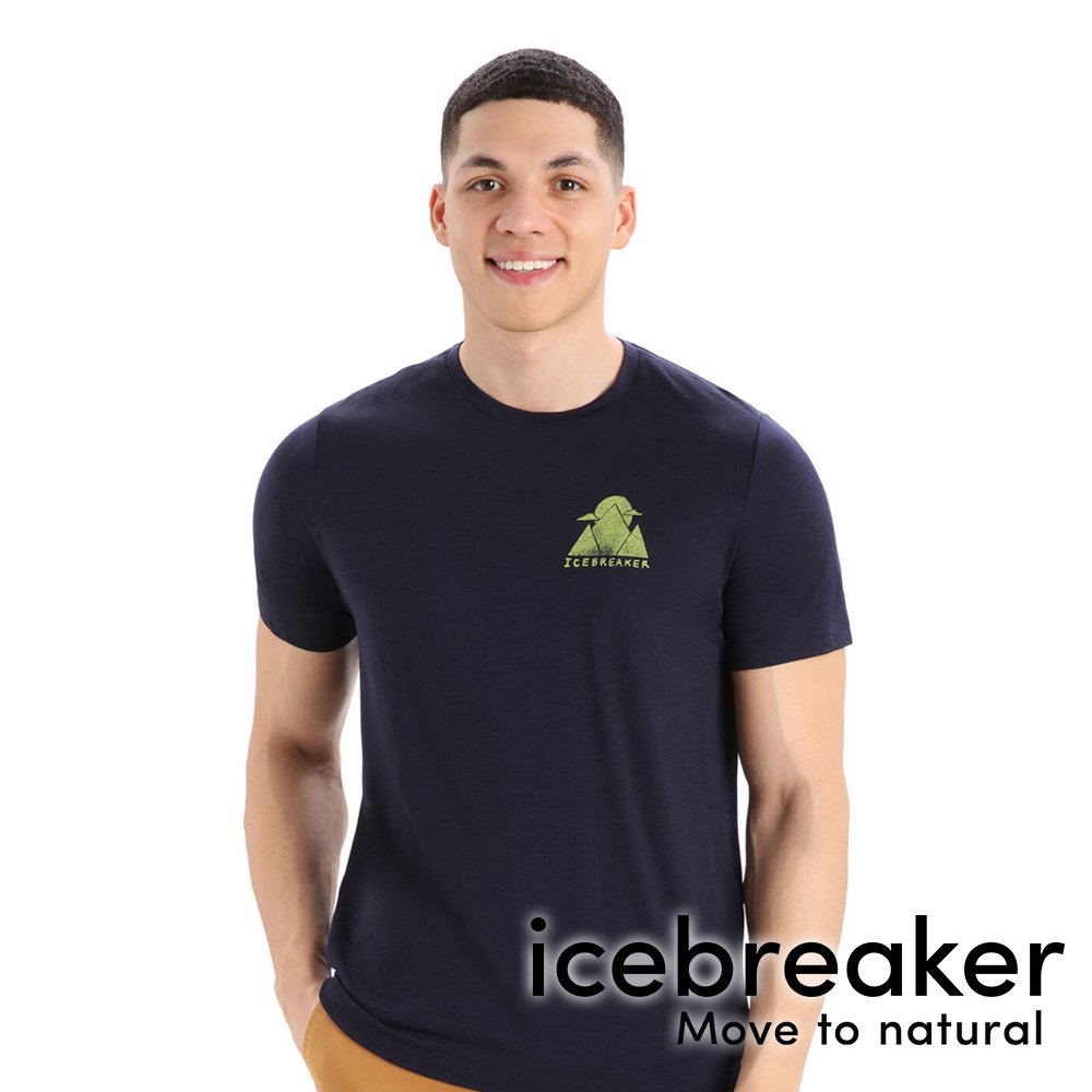 【icebreaker】Tech Lite II 男 羊毛圓領 印花短袖上衣 AD150 『海軍藍』 戶外 運動 柔軟 舒適 羊毛 吸濕 排汗 抑味 控溫 0A56IO