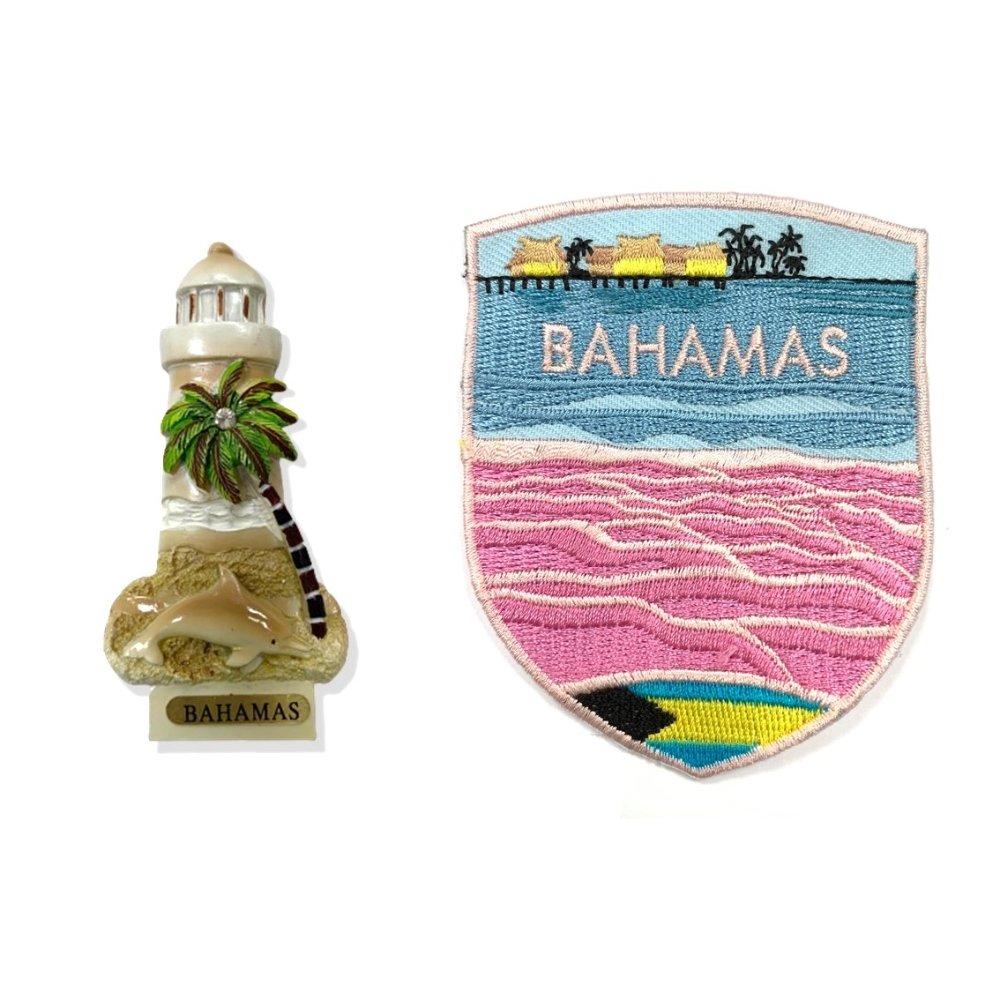 巴哈馬海豚電箱裝飾+巴哈馬粉紅海灘外套貼布【2件組】磁鐵冰箱貼 可愛磁鐵 立體磁鐵 造型立體磁鐵 交換禮物 磁鐵