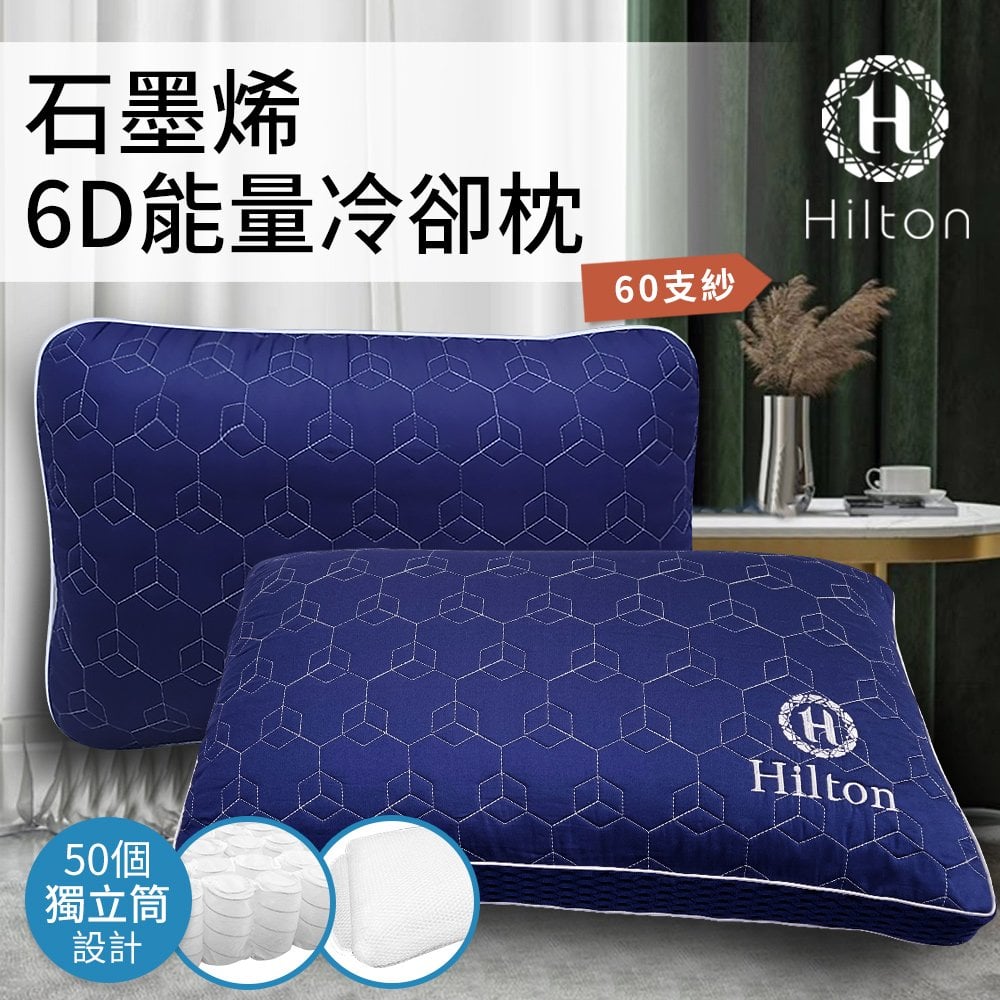 【Hilton 希爾頓】石墨烯6D能量冷卻枕(B3008-WX)-網路版本