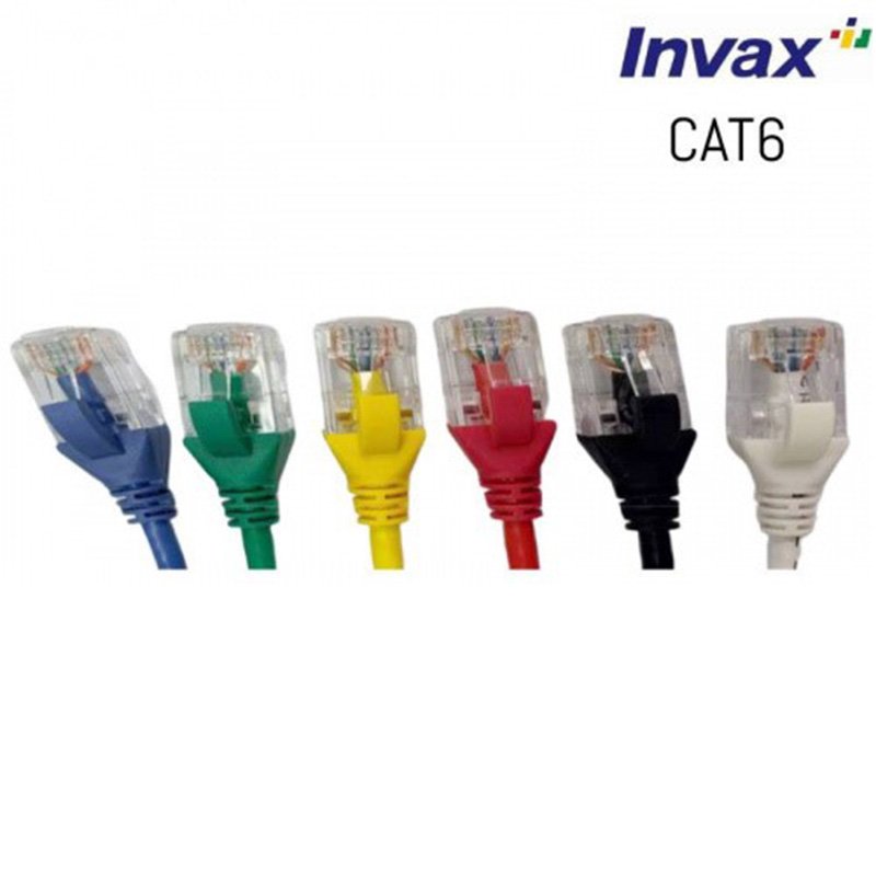 Invax 英碩 Cat.6 2米 UTP 細網路線 白/紅/黃/黑/綠/橘/藍