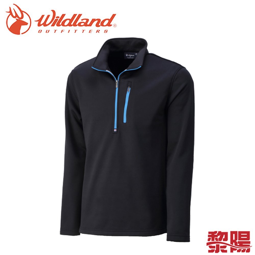 Wildland 荒野 0A32602 雙色輕量保暖上衣 男款 (黑) 輕量保暖/排汗透氣/旅遊/露營/登山 01W32602