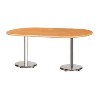【PA148-01】木紋檯面橢圓會議桌(電鍍圓盤腳)