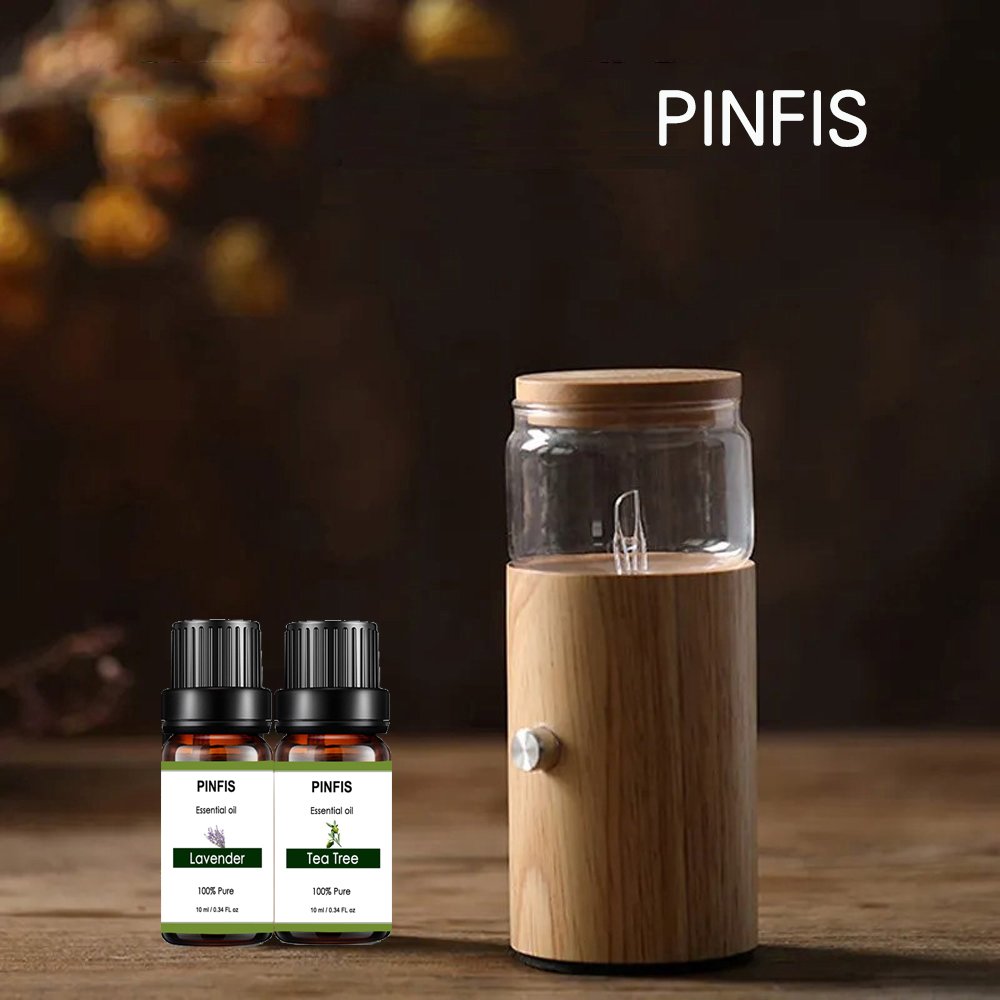 【品菲特PINFIS】玻璃實木精油擴香儀-直筒型(贈天然精油2瓶)