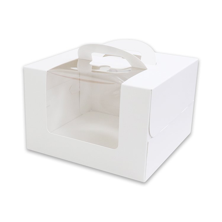 【MP08】蛋糕提盒、8吋、附底托、巴斯克乳酪盒、純白盒、生日蛋糕盒