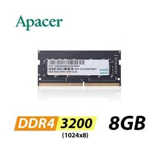 【綠蔭-免運】Apacer 宇瞻 8GB DDR4 3200 筆記型記憶體