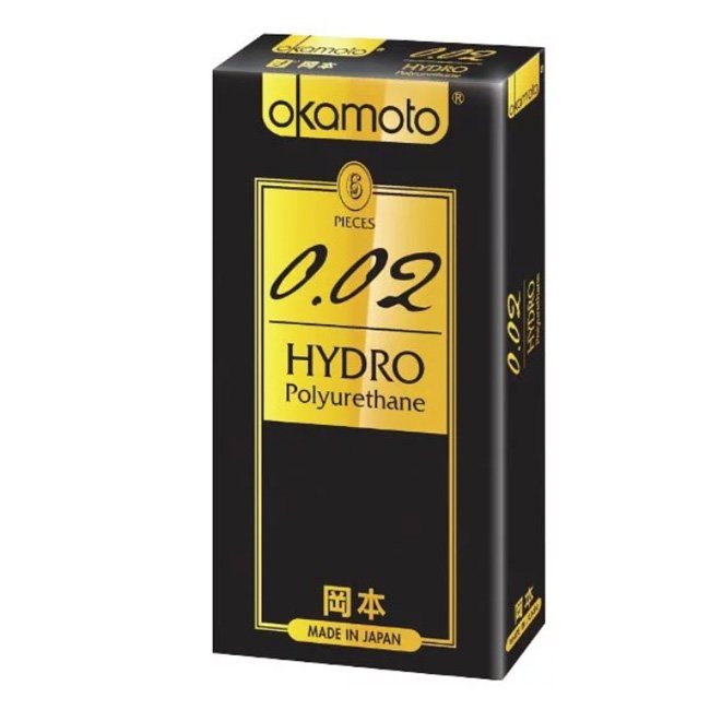 Okamoto《岡本002極致薄HYDRO 55mm保險套-6入》超激薄 接近無套感