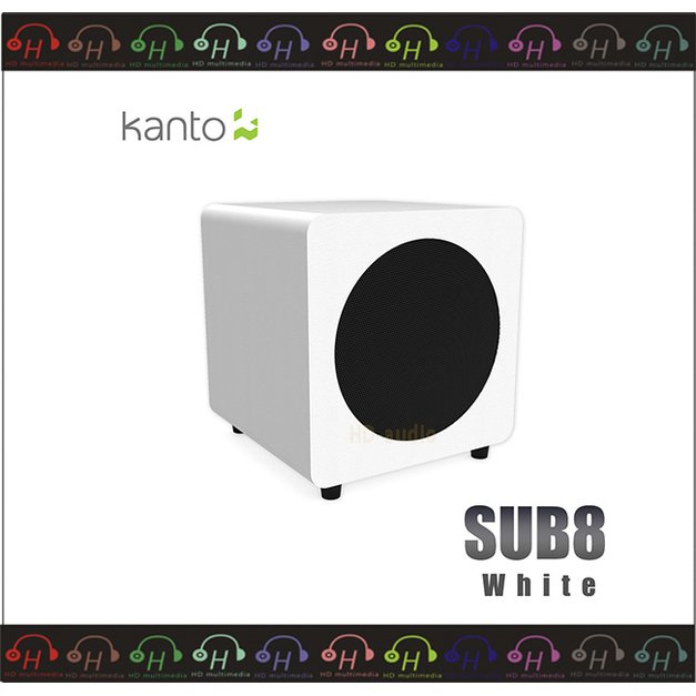 現貨⚡弘達影音多媒體 Kanto SUB8 重低音喇叭 8吋紙盆喇叭單體 RCA輸入可接主動式喇叭/綜合擴大機 白色