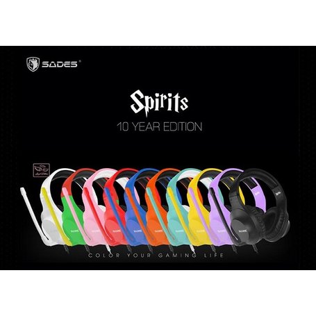 米特3C數位–賽德斯SADES SPIRITS 精靈 10周年紀念限量款 耳機麥克風/10色
