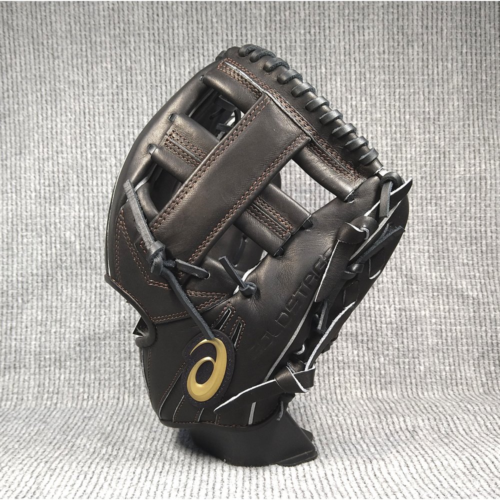 「野球魂」--特價！日本「asics」【GOLD STAGE WP】等級硬式棒球手套（內野手，3121A686，001黑色）附紙箱、手套袋
