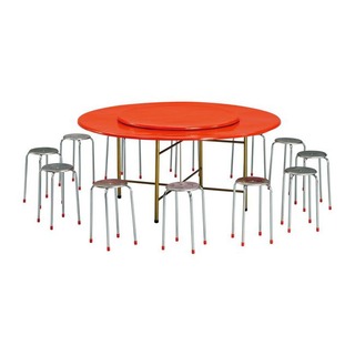 【PA628-10】4.5尺纖維圓桌(附剪腳)(附2.5尺轉盤)(桌腳隨機色)