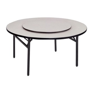 【PA667-13】4.5尺圓白碎石轉盤餐桌(2.5尺轉盤)(折疊腳)