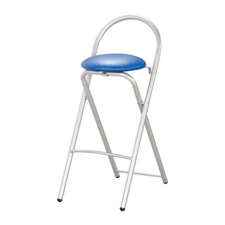 【PA685-24】高腳折合吧檯椅(藍皮)