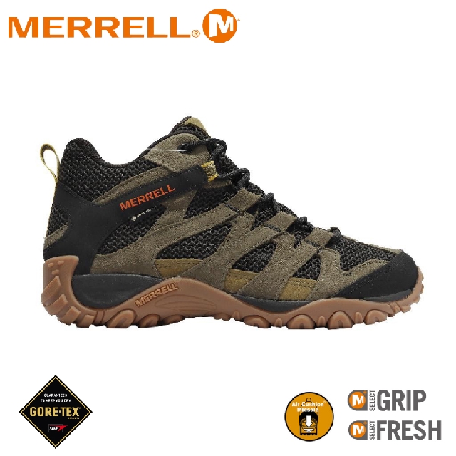 【MERRELL 美國 男 ALVERSTONE MID GORE-TEX 中筒登山鞋《橄欖綠》】ML135443/越野鞋