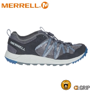 【MERRELL 美國 男 WILDWOOD AEROSPORT 速乾透氣健走鞋《鐵灰/深藍》】ML036115/戶外鞋