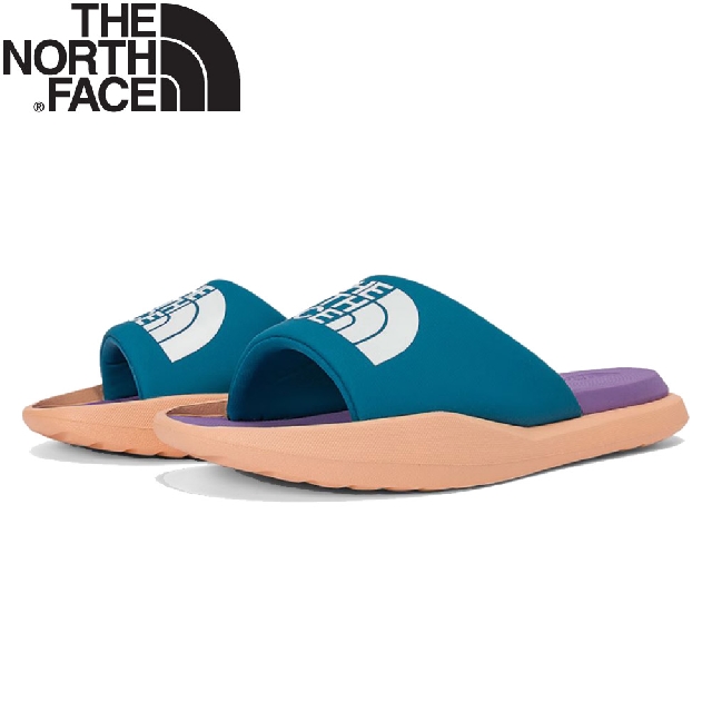 【The North Face 女 Triarch Slides拖鞋《藍紫/粉橘》】5JCB/休閒拖鞋/海灘拖/戶外拖鞋