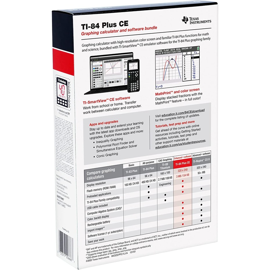 [Ivy-way] TI-84 Plus CE 彩色版繪圖計算機 國際學校及SAT AP考試適用