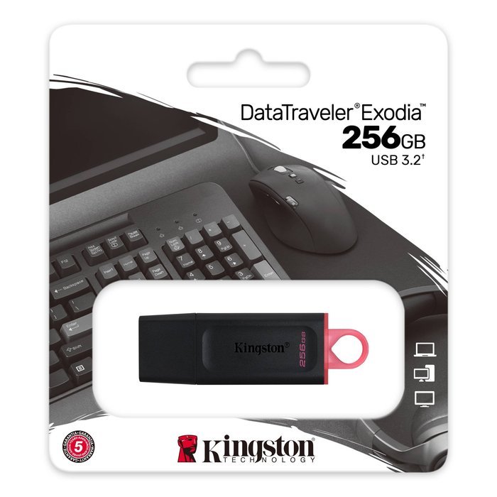 金士頓 256GB 隨身碟 256G DTX/256GB DataTraveler Exodia USB3.2 隨身碟X1【原廠五年保固】